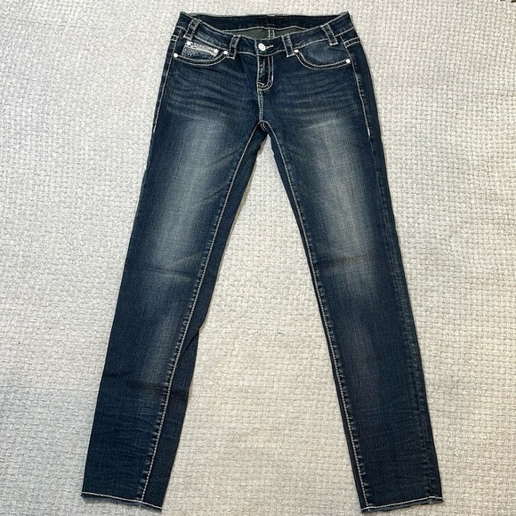Rock & Roll Cowgirl Denim Rival Low Rise Skinny Jeans 28x32 - Picture 4 of 12